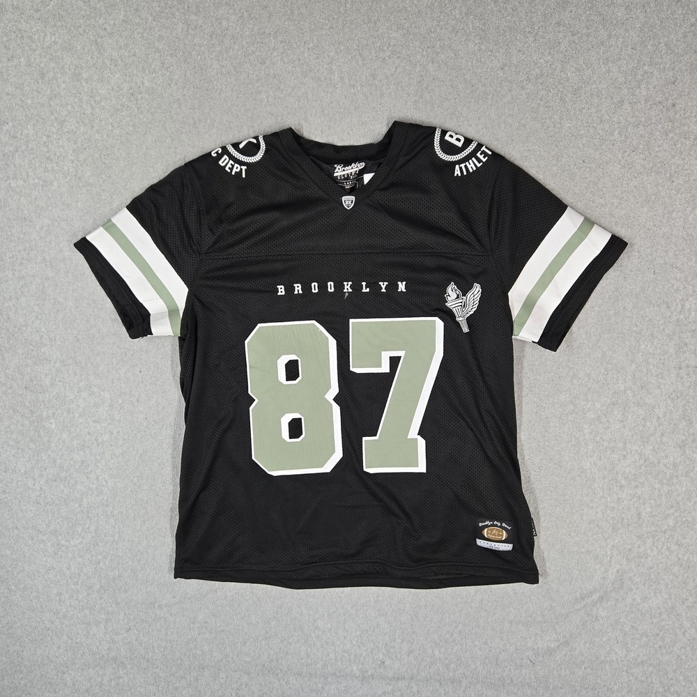 Brooklyn Cloth Women Jersey L Black Embroidered Graphic Athletic Logo Football